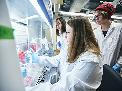 Catherine Potts working in the Lab
